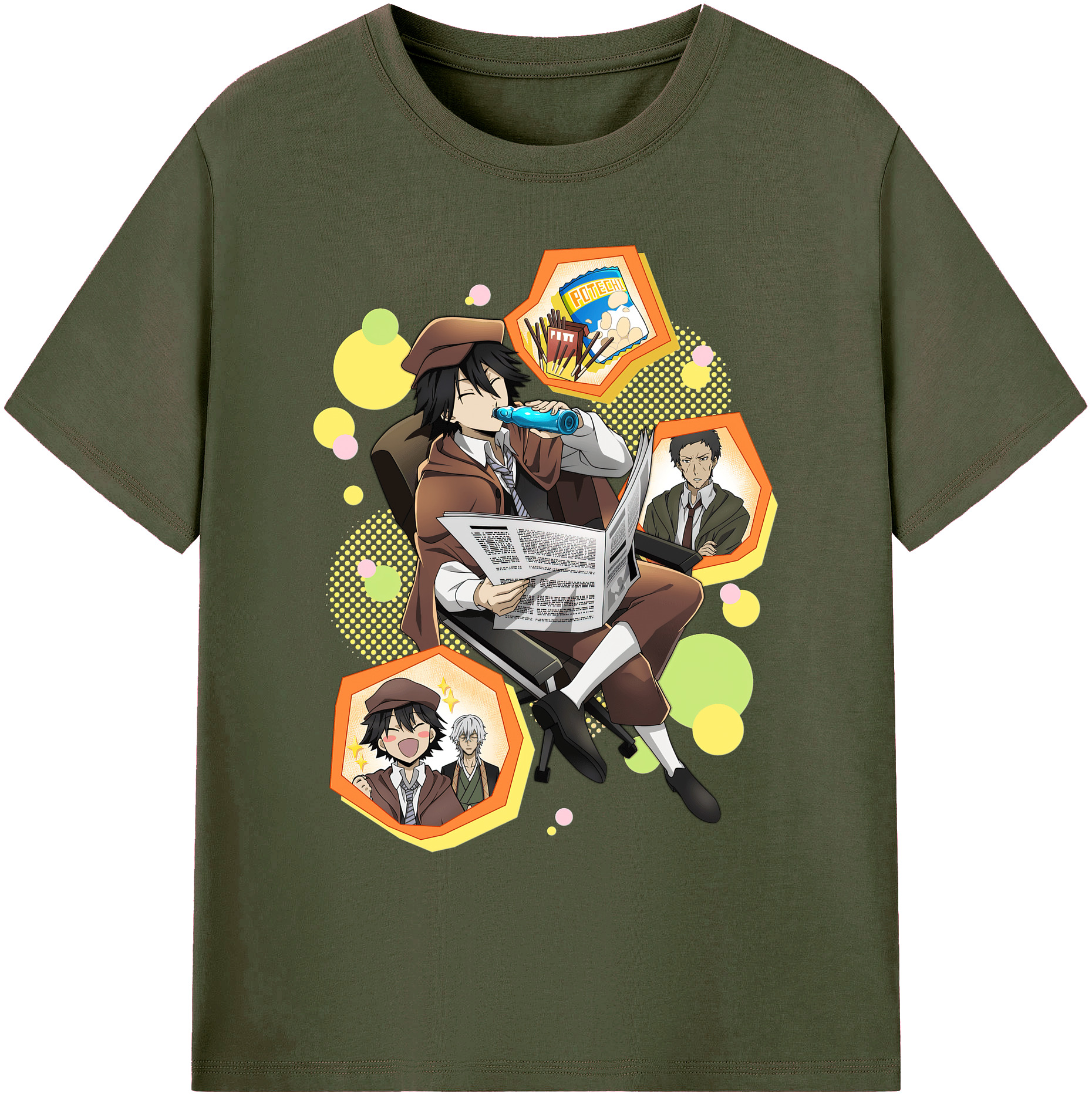 （画像用） 文豪ストレイドッグス Bungo Stray Dogs 綿100％ メンズ半袖Tシャツ｜肌触りやわらか＆通気性